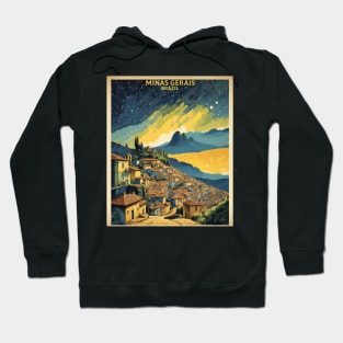 Minas Gerais Brazil Starry Night Vintage Tourism Travel Poster Hoodie